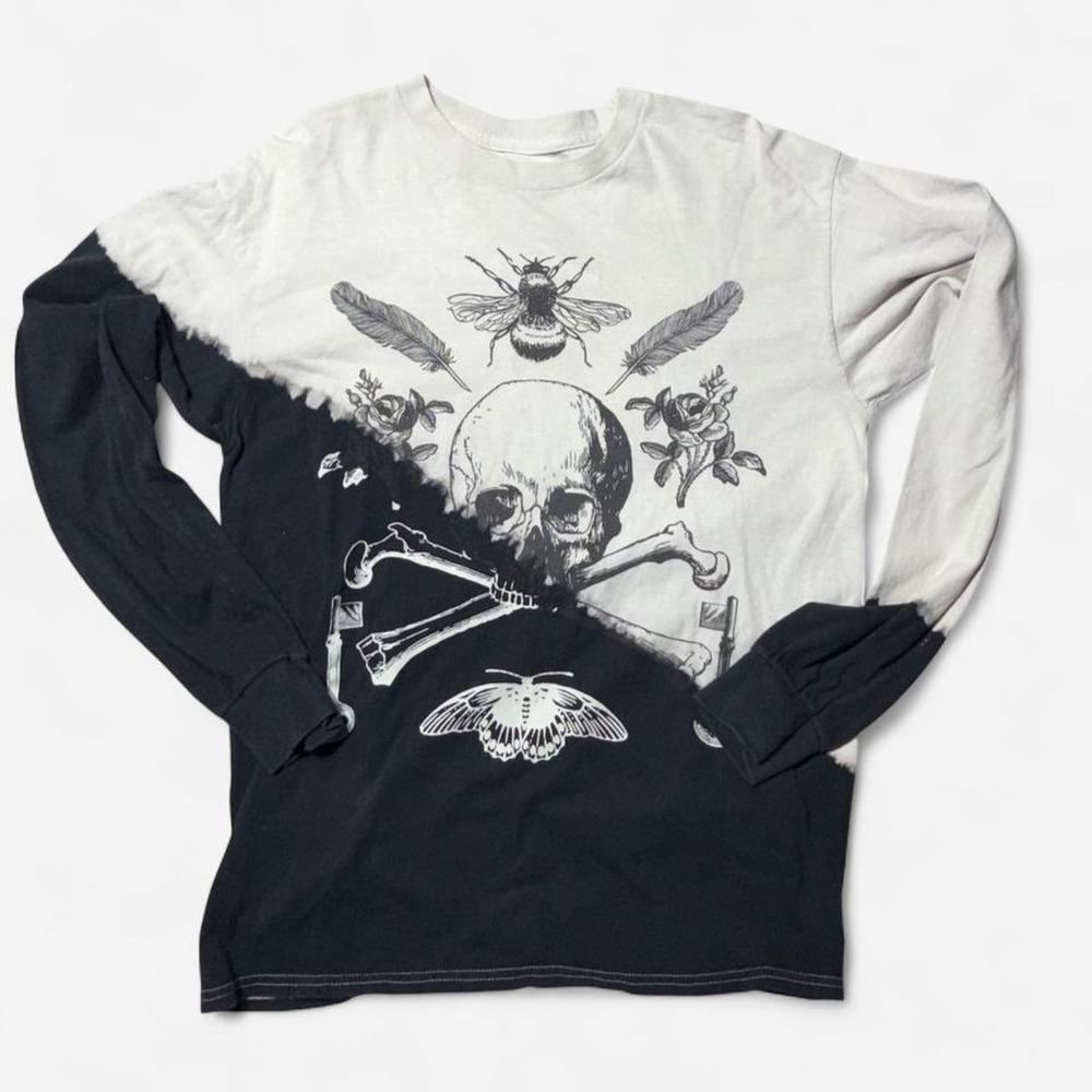 Social Collision Long Sleeve Shirt Skull Bones Goth Skate Size Medium Rare
